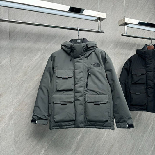 105891 Men's and women's northern workwear with multiple pockets, hooded down jacket, clothes
