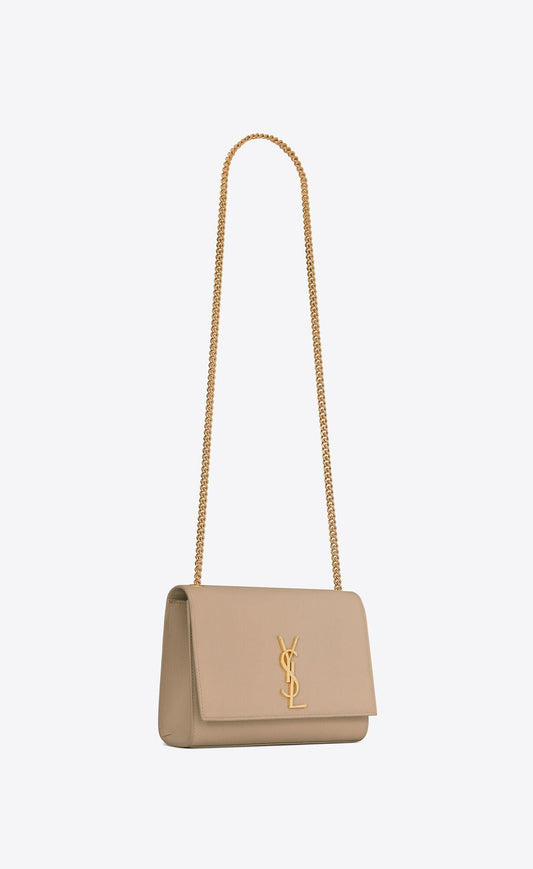 YSL Kate Medium Chain Bag In Grain De Poudre Embossed Leather