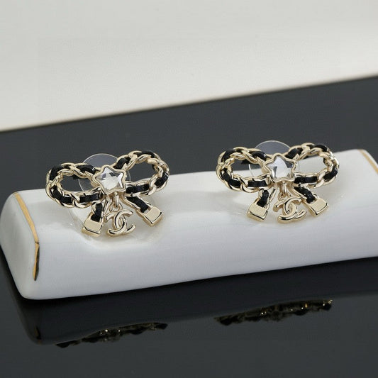 18K  Chanel Butterfly Pendant Earrings
